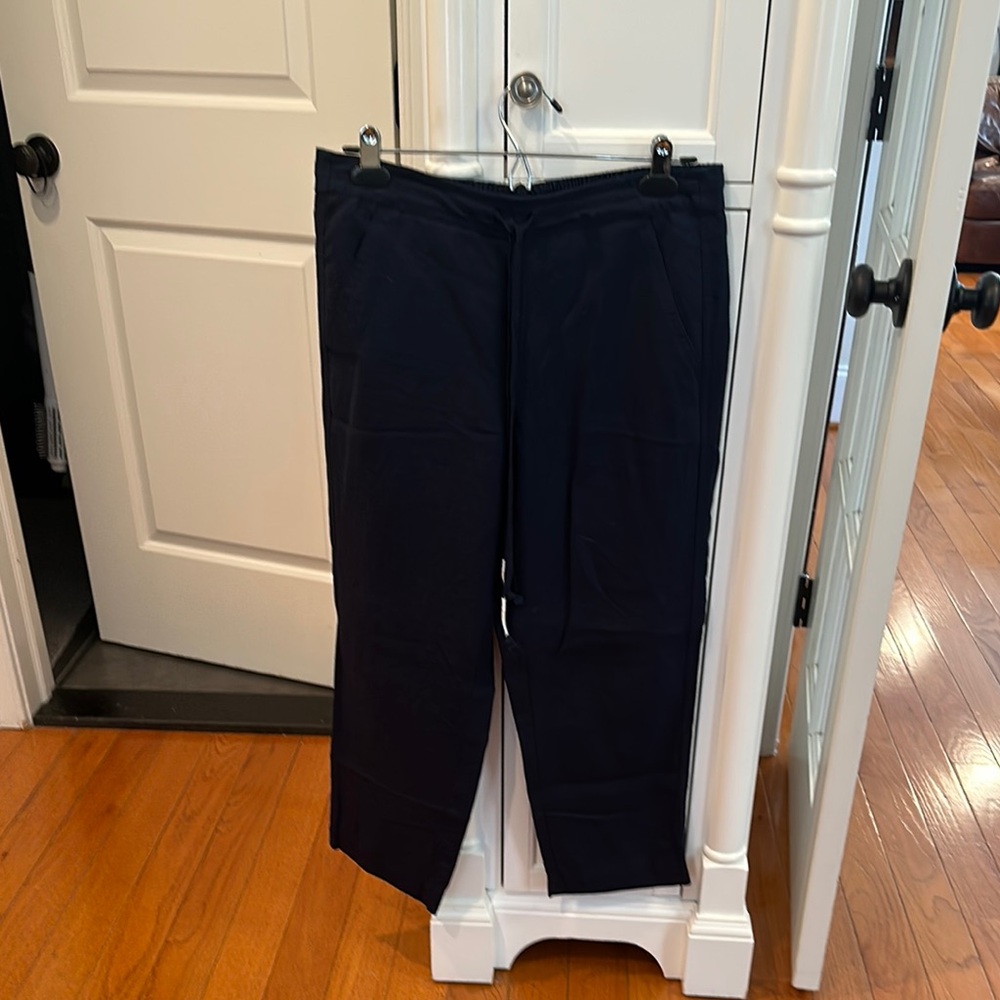 J Crew Women’s Cropped Navy Pants w/Tassel Tie